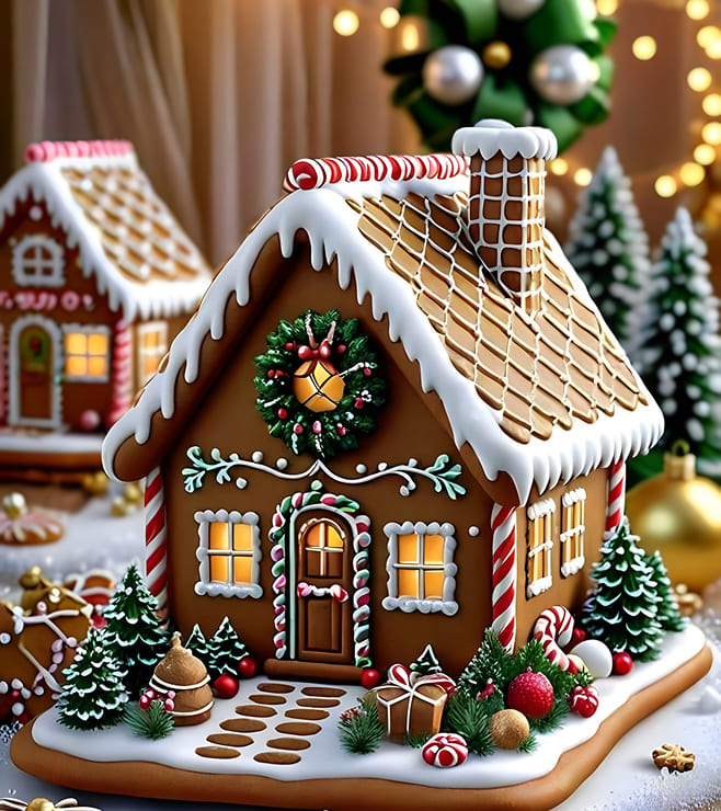 Cozy Cabin Gingerbread House, Christmas Gifts
