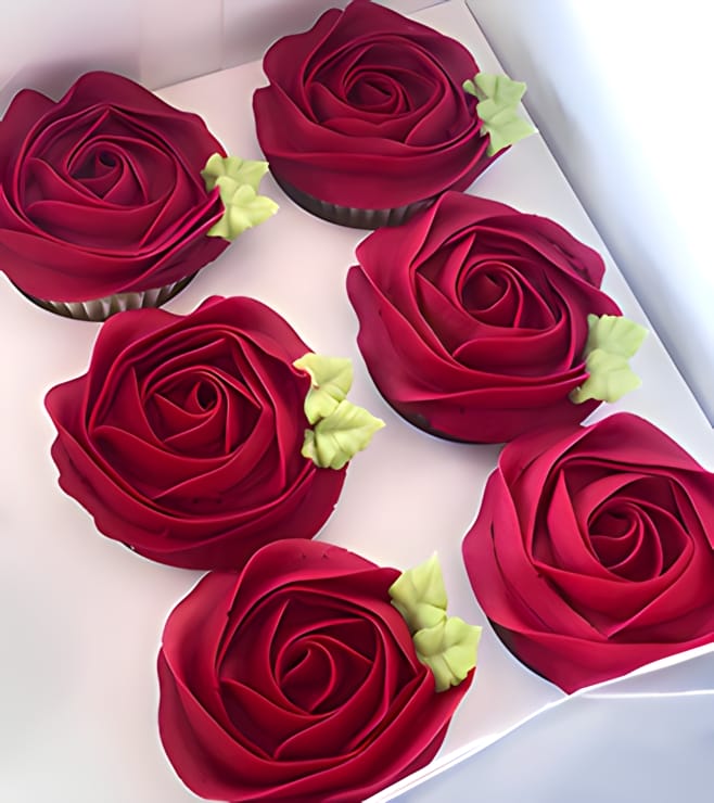 Crimson Rose Cupcakes