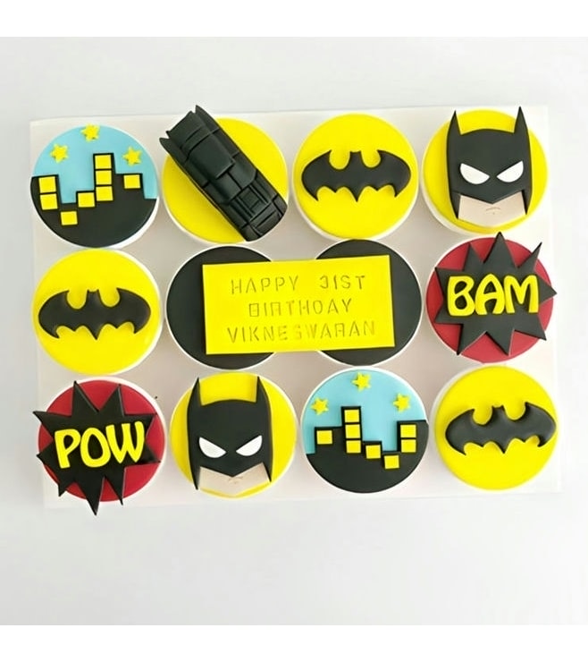 Batman Comics Birthday Cupcakes