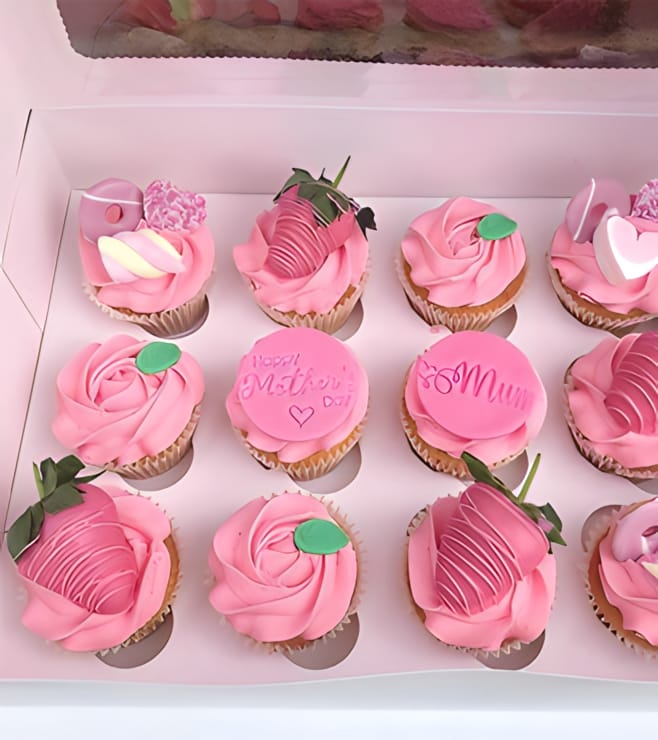 Pink Mother's Day Cupcakes