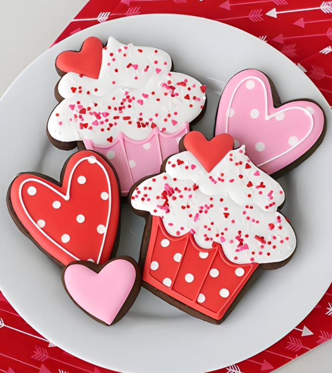 Cupcakes and Hearts Cookies, Love and Romance