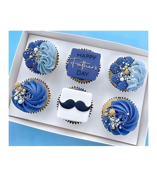 Dad's Blue Swirl Cupcakes
