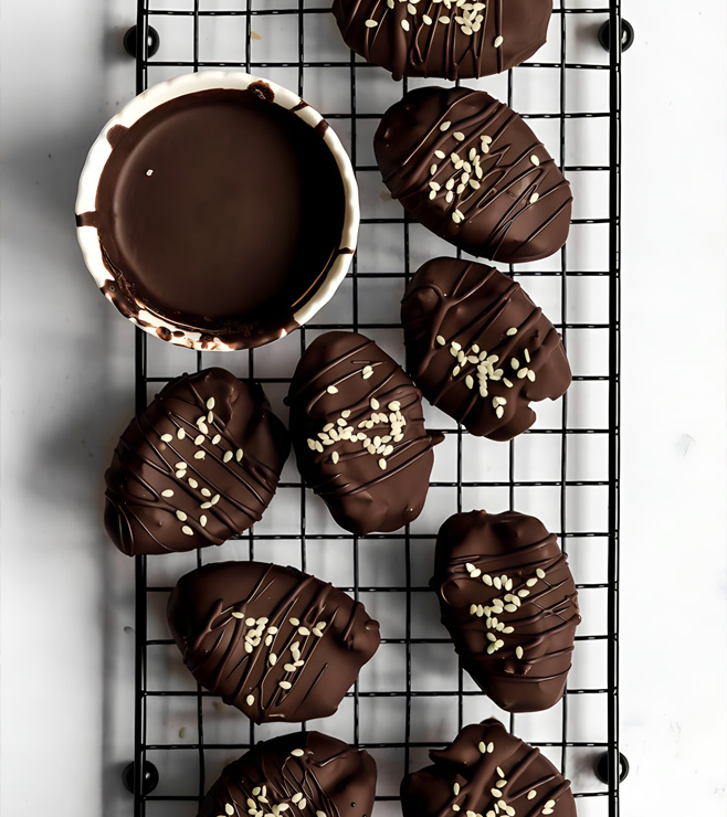 Dark Chocolate Sesame Dates