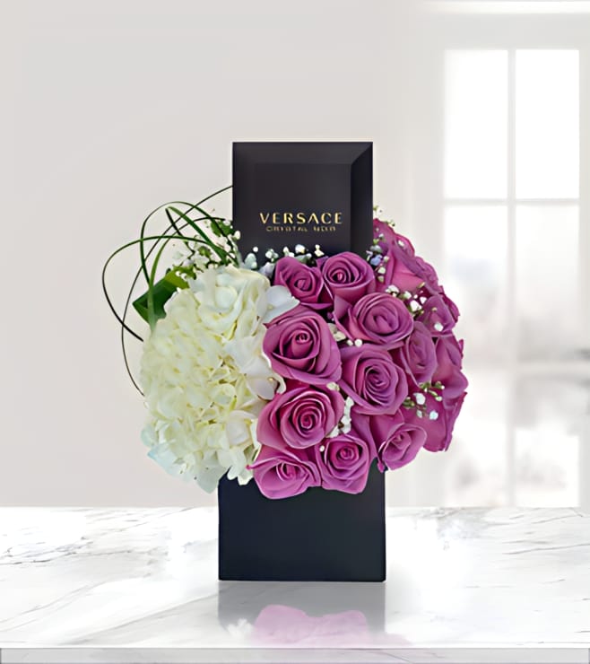 Delicate Fresh Blooms with Crystal Noir for Women by Versace, Mother's Day