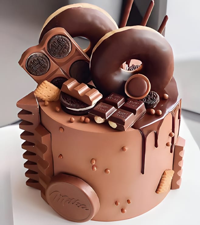 Dough-Nutty Milk Chocolate Cake, Customized Cakes