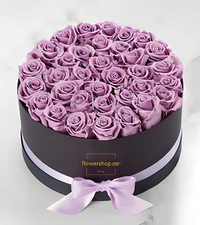 Dreamy Purple Rose Hatbox