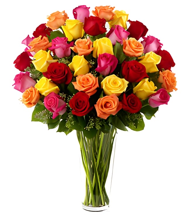 Bright Spark Rose Bouquet, Orange