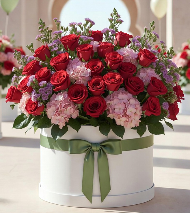 Eid Petal Radiance Hatbox, Flowers