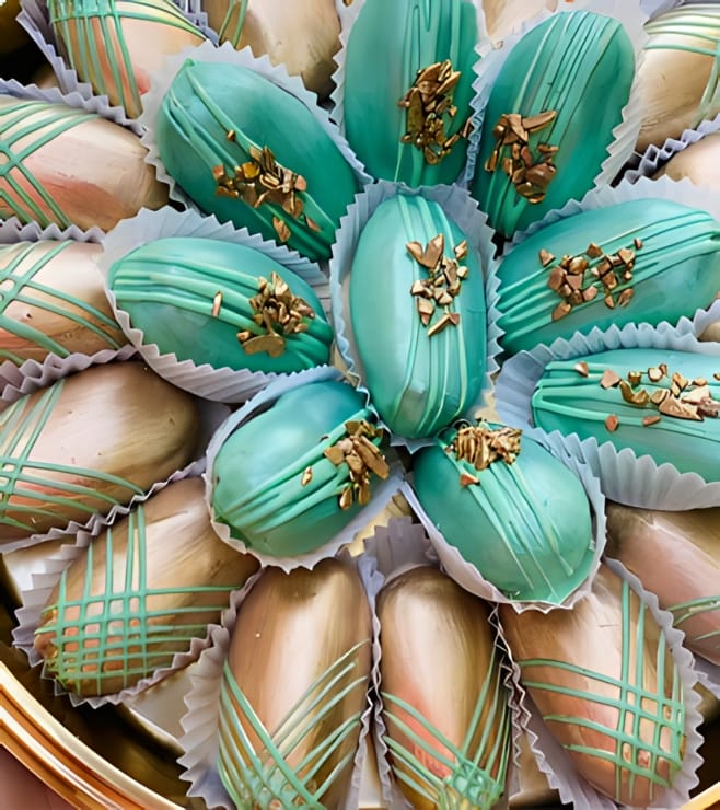 Emerald & Gold Dates Gift Tray, Dates & Sweets