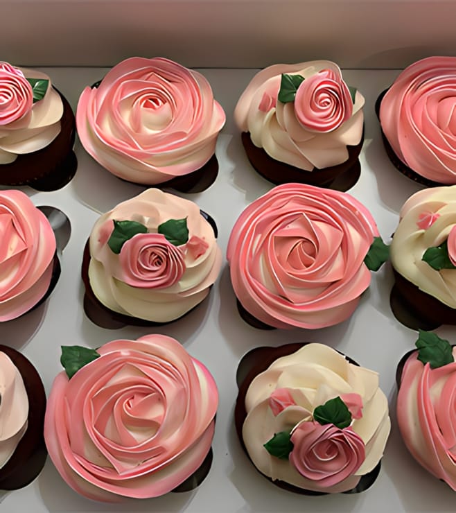 Enchanting Rosy Cupcakes