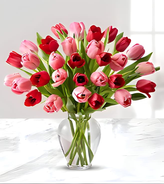 Ever After Tulips Bouquet, Valentine Flowers