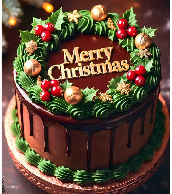 Evergreen Elegance Cake, Christmas Gifts
