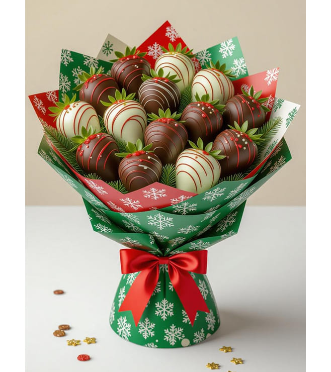 Evergreen Festive Dipped Strawberries