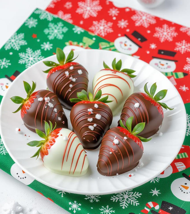 Festive Premium Dipped Strawberries, Christmas Gifts