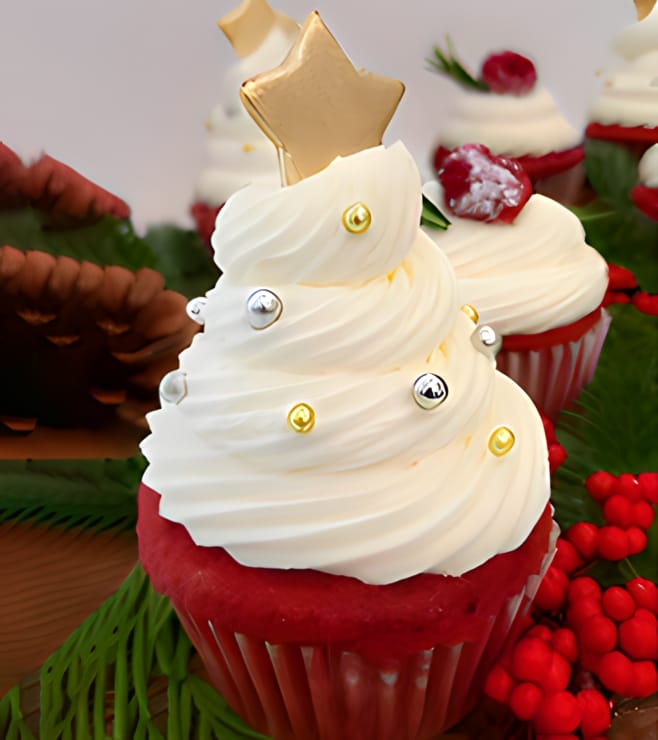 Festive Red Velvet Cupcakes