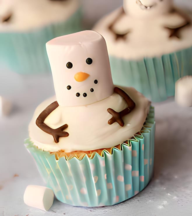 Frosty Snowman Cupcakes