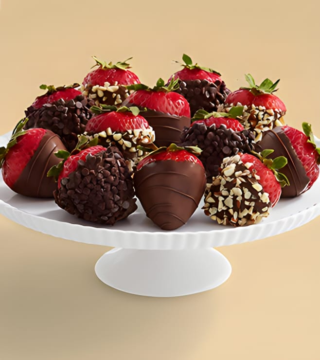 The Dark Side - Dozen All Dark Strawberries, Chocolate Covered Strawberries