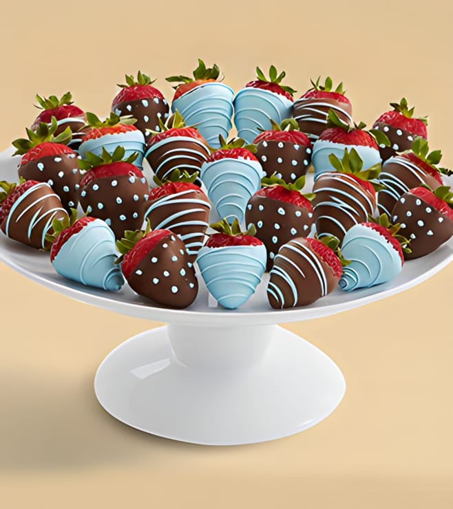 True Blue - Two Dozen Dipped Strawberries, New Baby