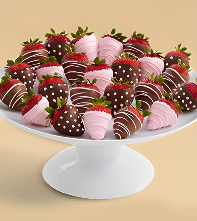 Tickled Pink - Two Dozen Dipped Strawberries, New Baby