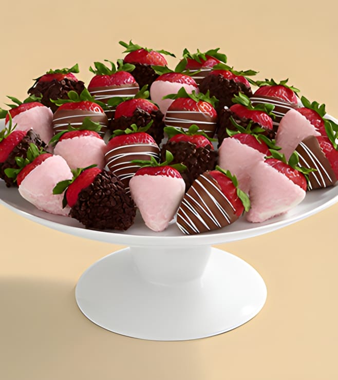 'Berry' Happy Anniversary - Two Dozen Dipped Strawberries, Boxes of Chocolate Covered Fruit
