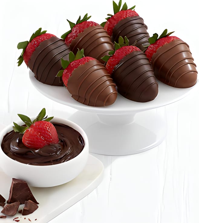 Sinful Creation -6 Chocolate Dipped Strawberries, Chocolate Covered Strawberries