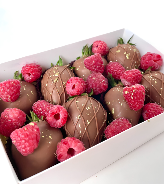 Gilded Raspberry Strawberries