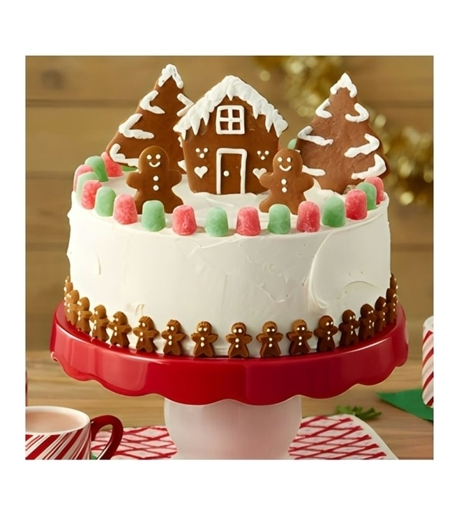 Gingerbread Town Christmas Cake