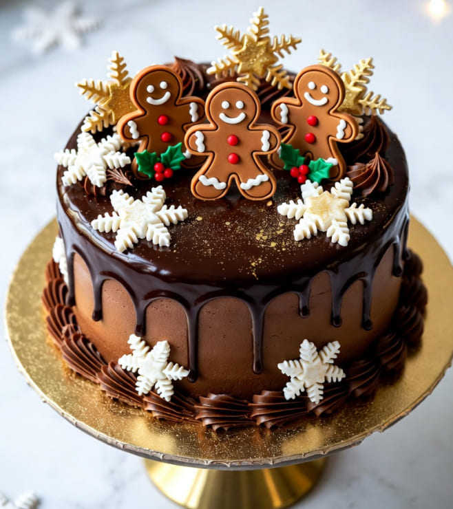 Gingerbread Trio Drip Cake, Christmas Gifts