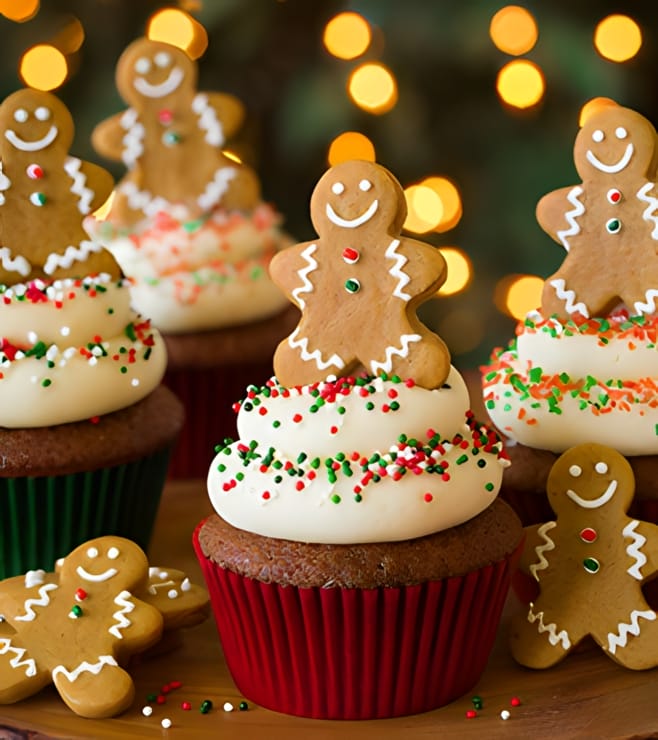 Gingerbread Christmas Cupcakes