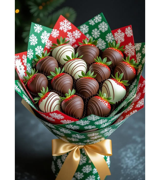 Glacier Glow Dipped Strawberries, Christmas Gifts
