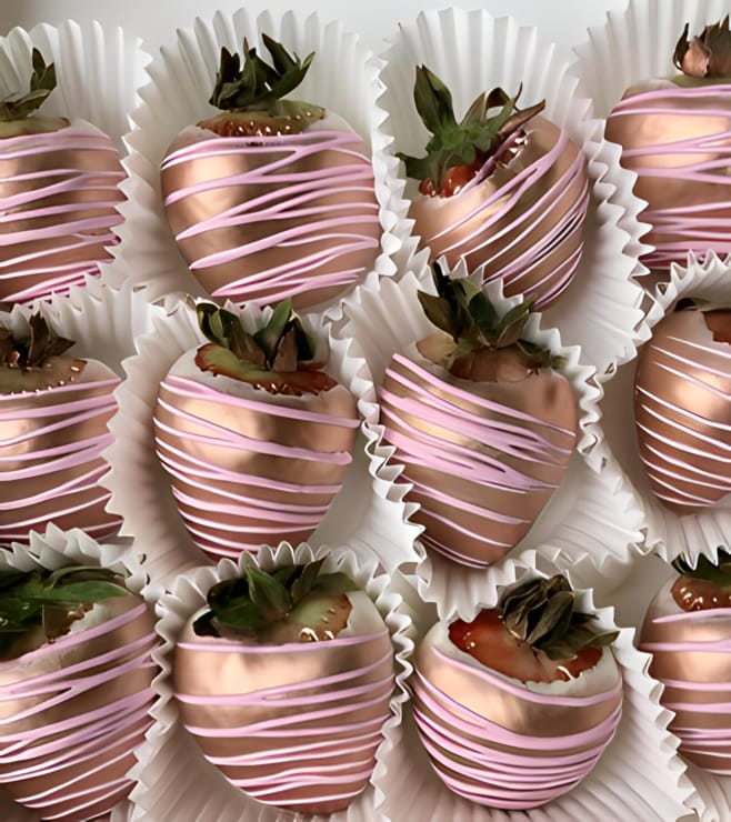 Glittering Gold Dipped Strawberries, Diwali