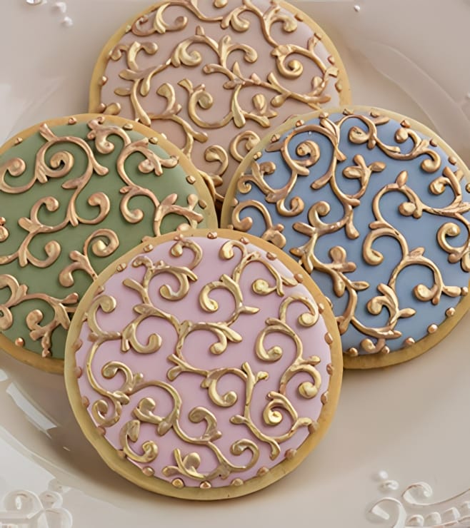 Golden Pastel Cookies, Diwali