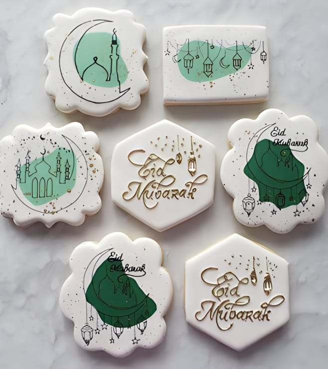 Graphic Green Eid 10 Cookies