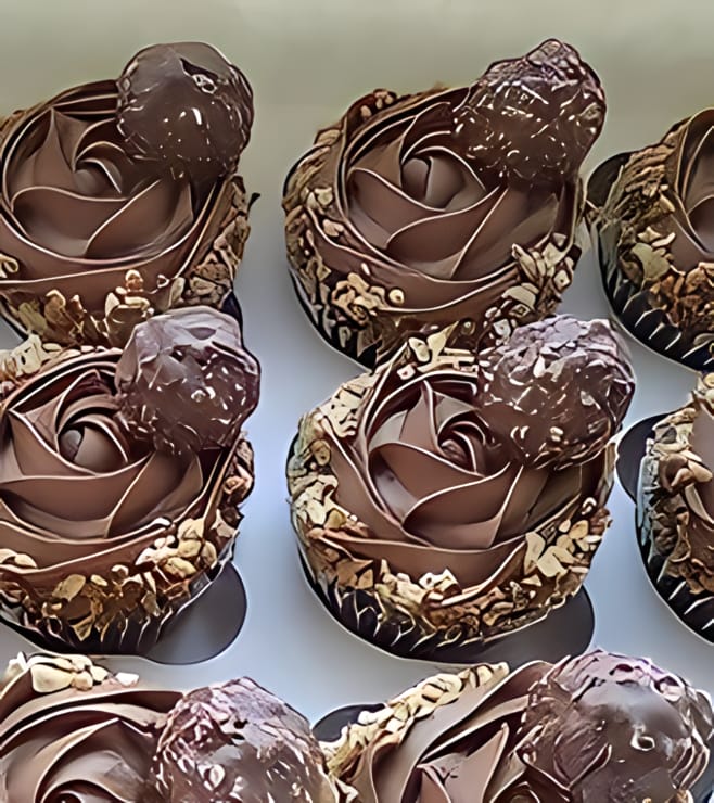 Hazelnutty Ferrero Rocher Cupcakes