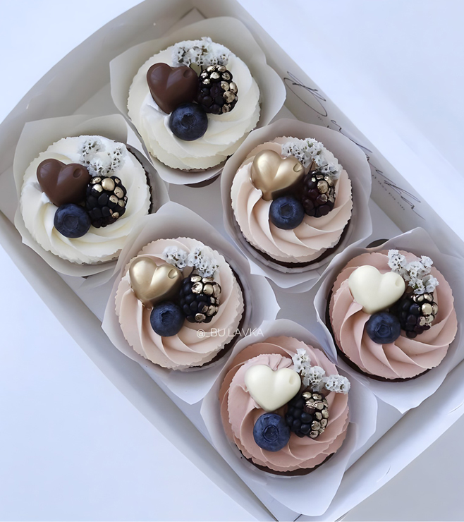 Heart & Berry Cupcakes