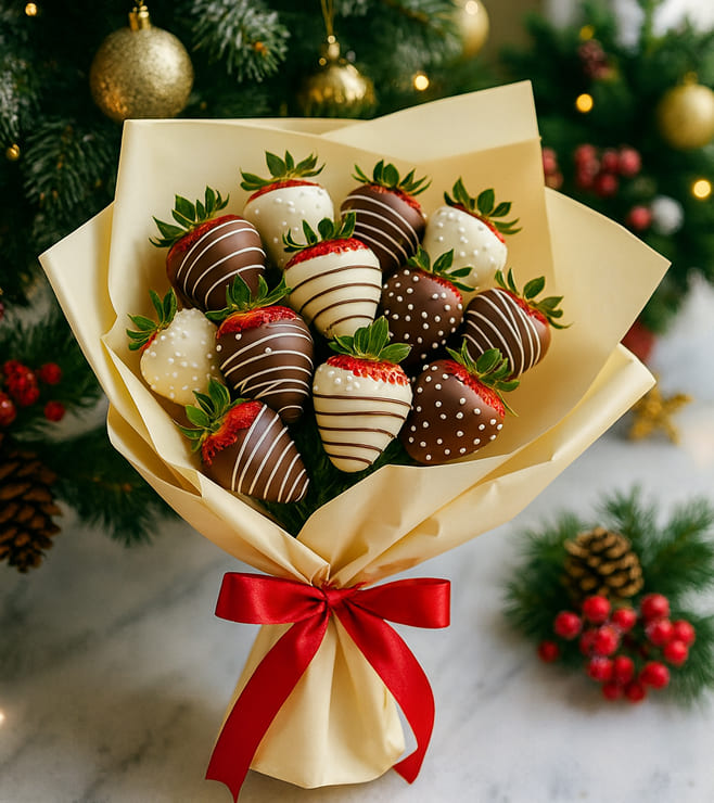 Holiday Ember Dipped Strawberries, Christmas Gifts