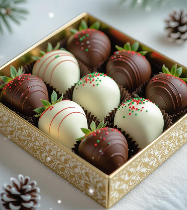 Holiday Mix Dipped Strawberries, Christmas Gifts