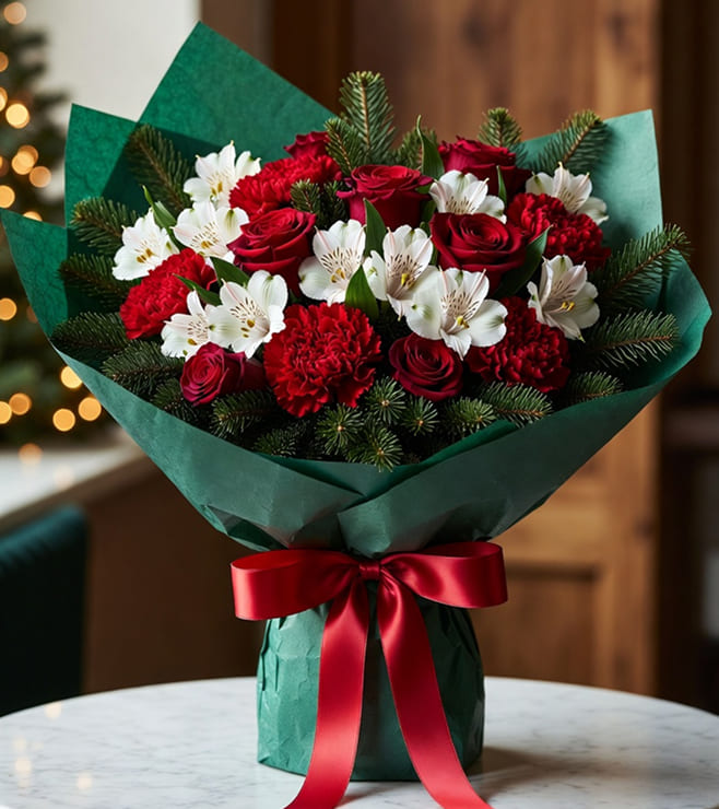 Holiday Rosette Bouquet, Christmas Gifts
