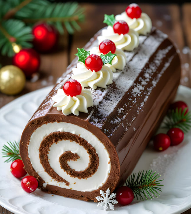 Holly Berry Yule Log, Christmas Gifts