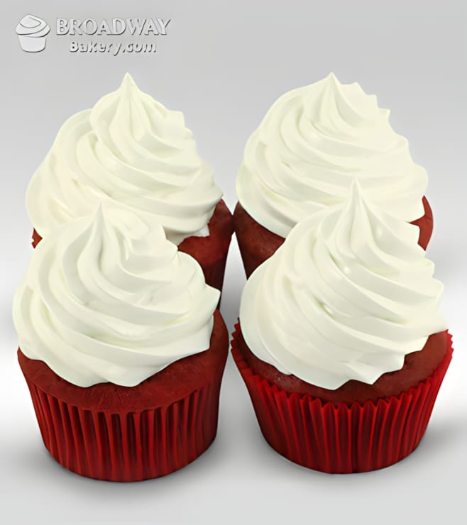 Red Velvet Addiction - 4 Cupcakes, Cupcakes