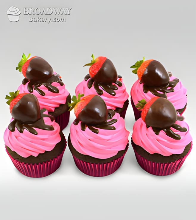 Strawberry Burst - 6 Cupcakes, Cupcakes & Cakes