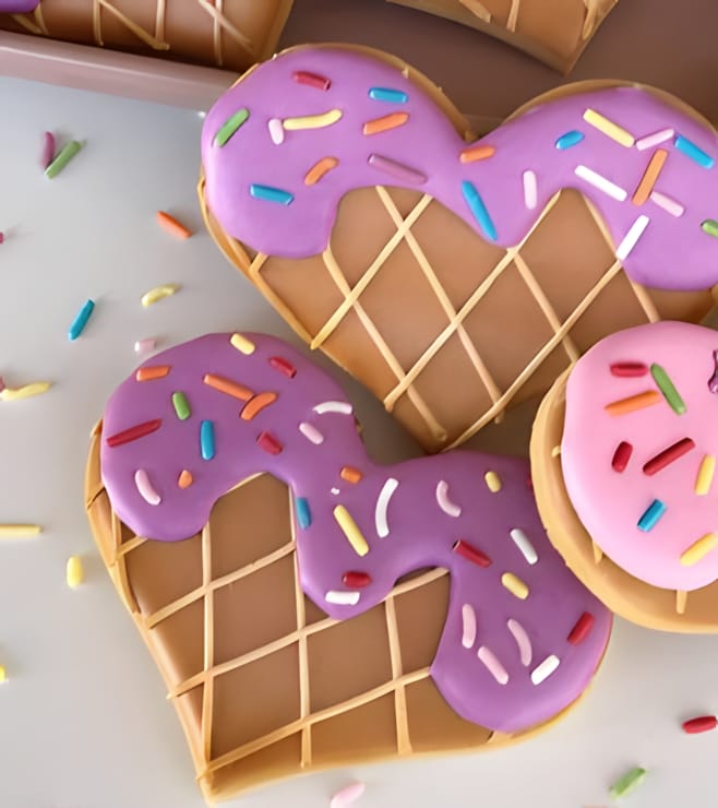 Ice-Cream Heart 10 Cookies, Love and Romance