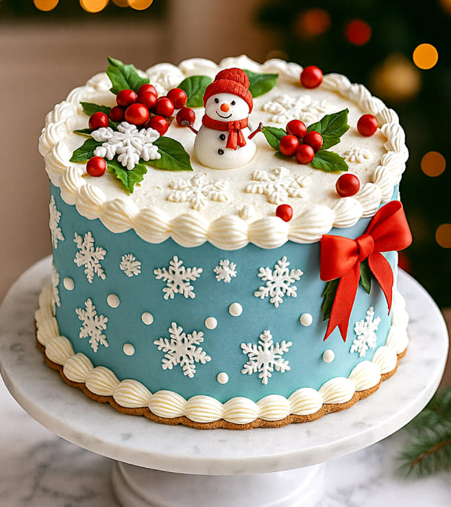 Icy Figure Winter Cake, Christmas Gifts