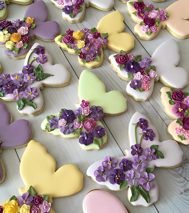 Intricate Butterfly Cookies, Diwali