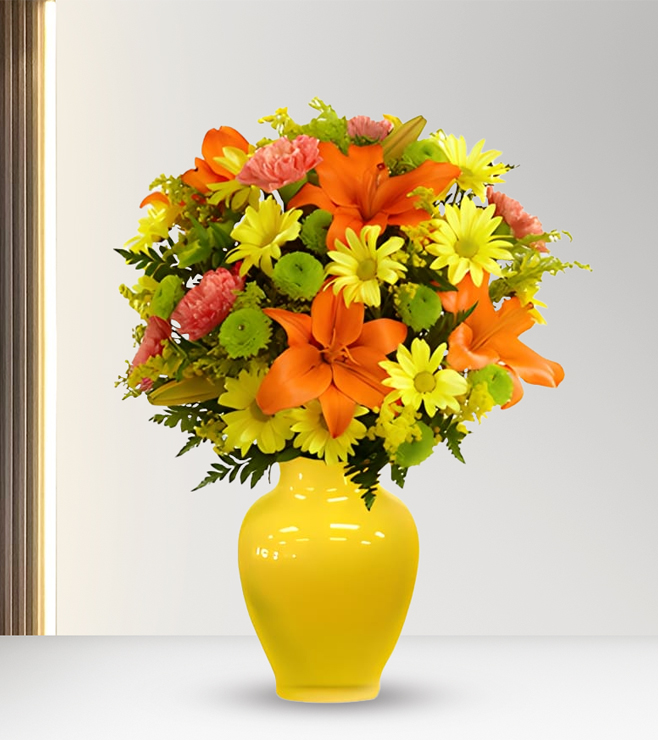 Keep Smiling Mixed Bouquet, Orange