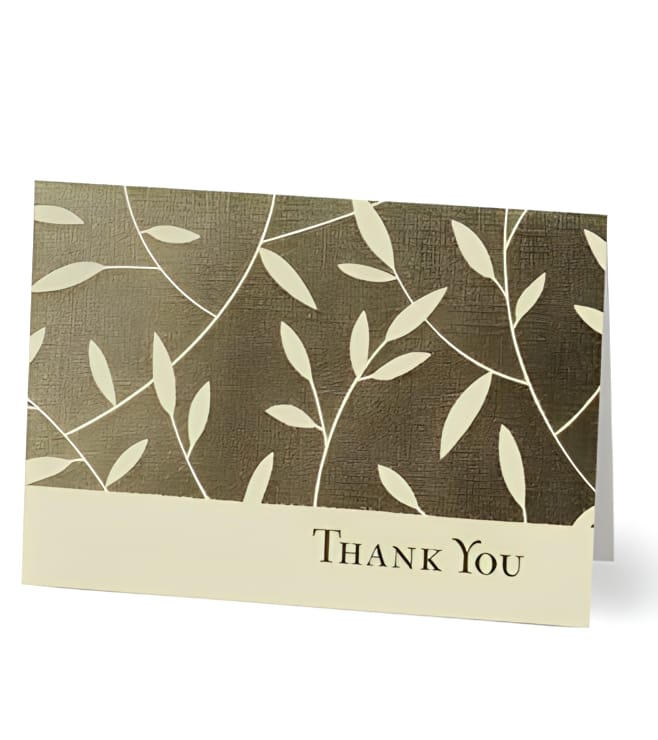 Leafy Thank You Card, Greeting Cards