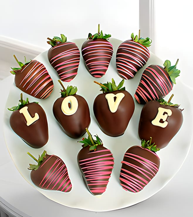 Chocolate Dipped Love Berry Gram Strawberries, Boxes of Chocolate Covered Fruit