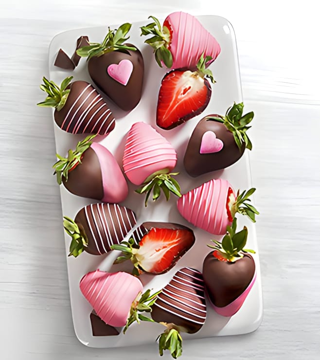 Share the Love - Dozen Chocolate Covered Strawberries, Gift Baskets