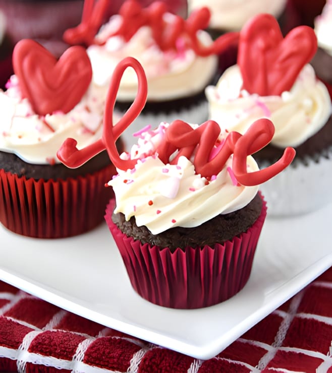 Love Spelled Cupcakes, Red