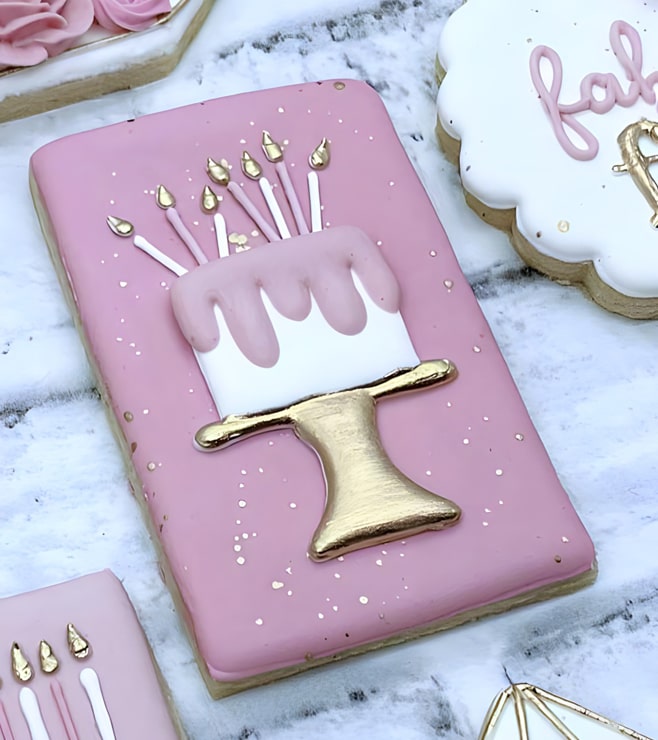 Luxe Pink Birthday Cookies